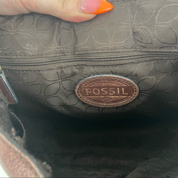 FOSSIL Vintage Reissue Dual Tone Brown Leather Flap Crossbody Messenger Bag - Picture 14 of 16